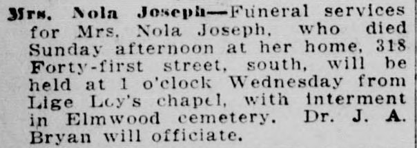 Nola Joseph obituary
